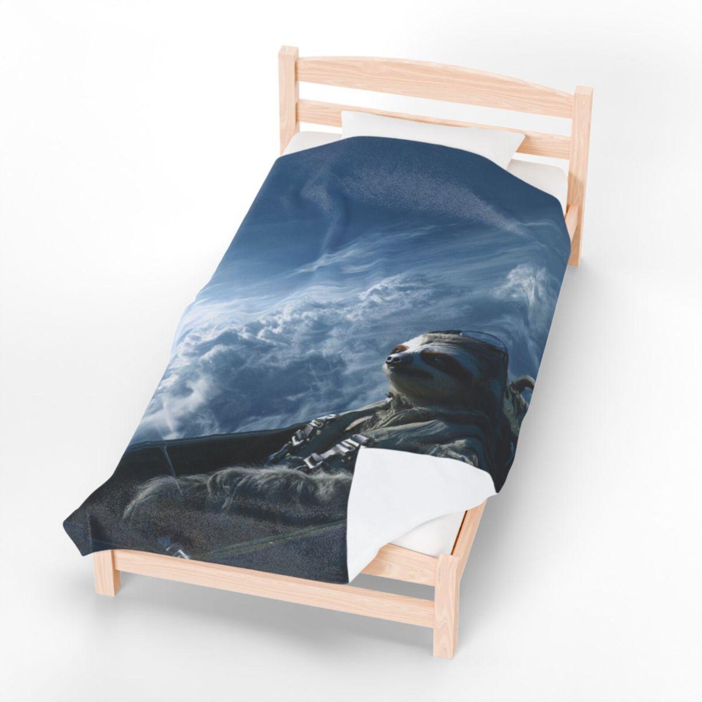 Funny Sloth on a Plane Blanket