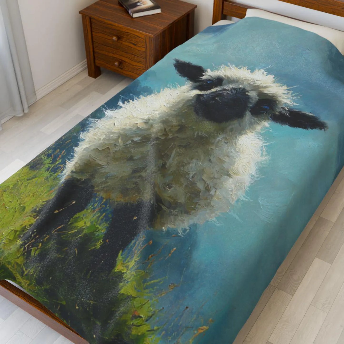 Valais Black Nose Sheep Cozy Blanket