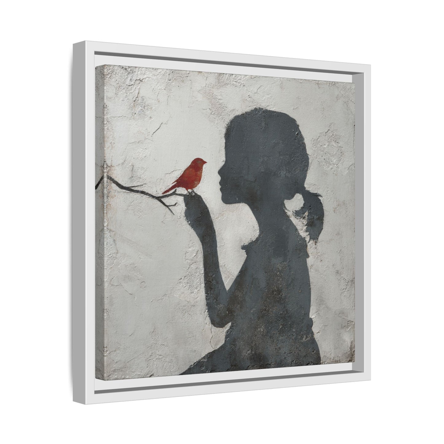 Child silhouette Square Framed Canvas Wall Art