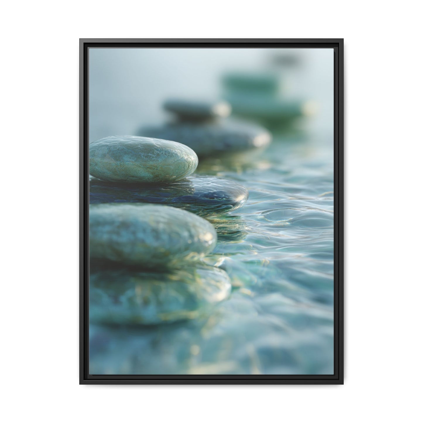Stone Framed Canvas Wall Art- Zen Wall Decor
