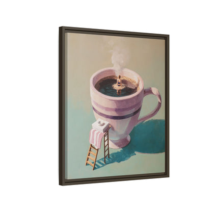 Funny Coffee Lover Framed Canvas Wall Art