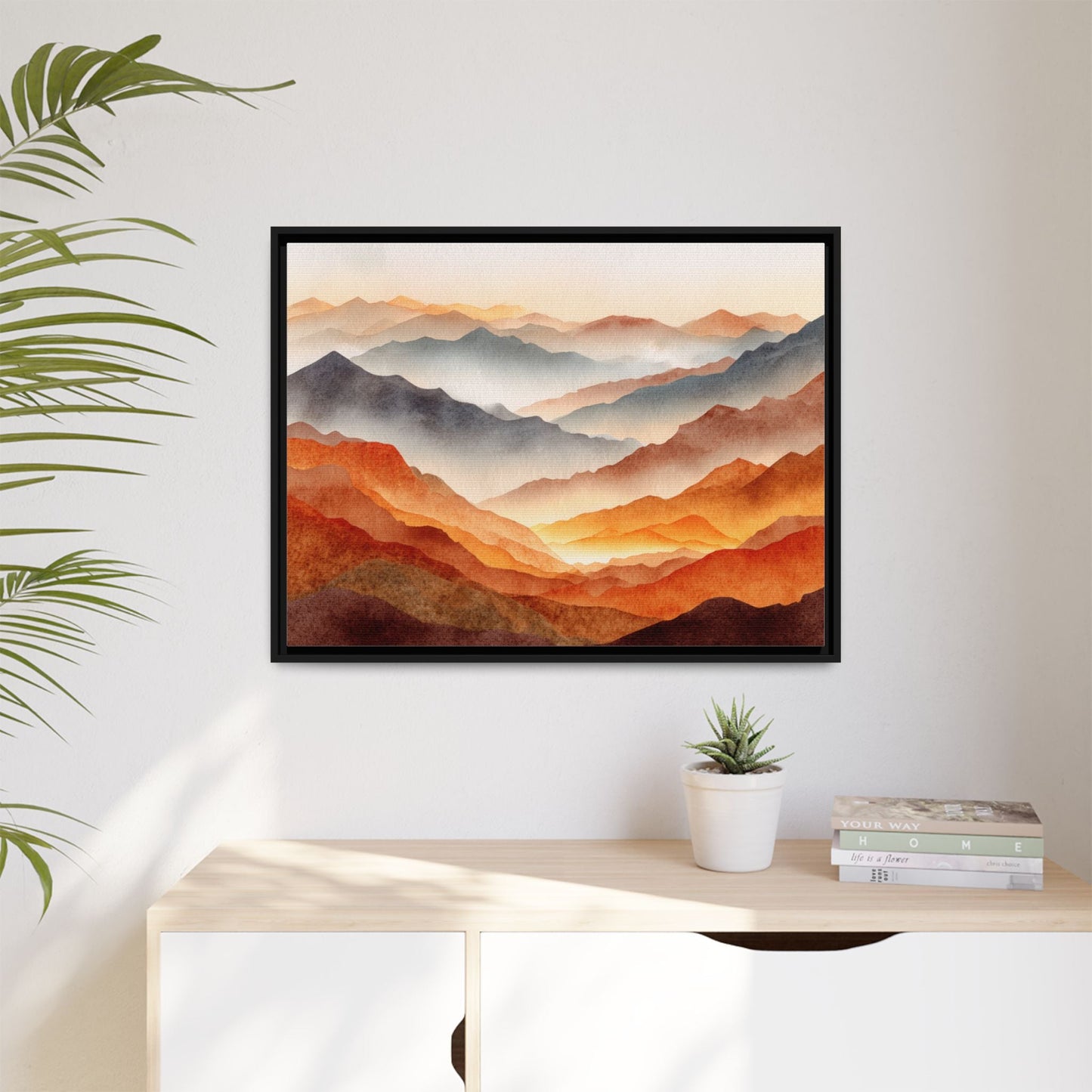 Abstract Mountains Framed Canvas Wall Art