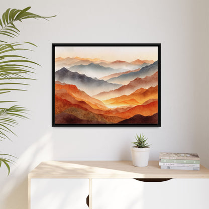 Abstract Mountains Framed Canvas Wall Art