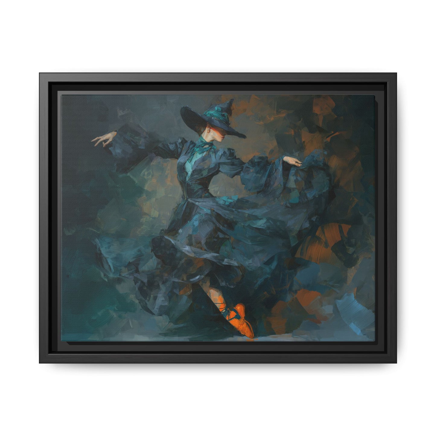 Dancing Witch Framed Canvas Wall Art