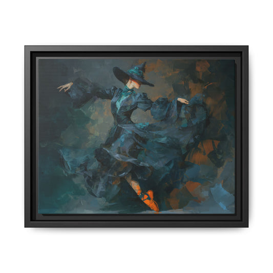 Dancing Witch Framed Canvas Wall Art
