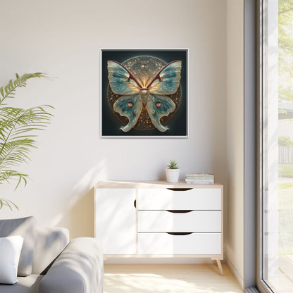 Luna Moth Square Framed Canvas Wall Art