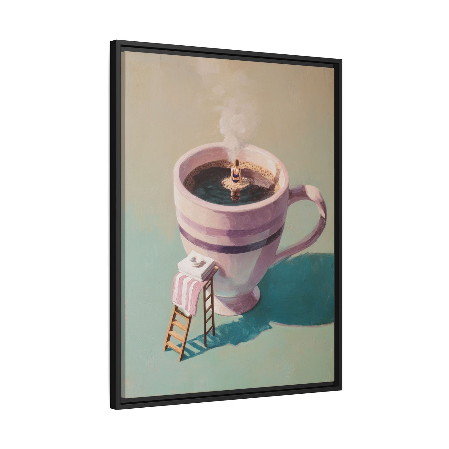 Funny Coffee Lover Framed Canvas Wall Art