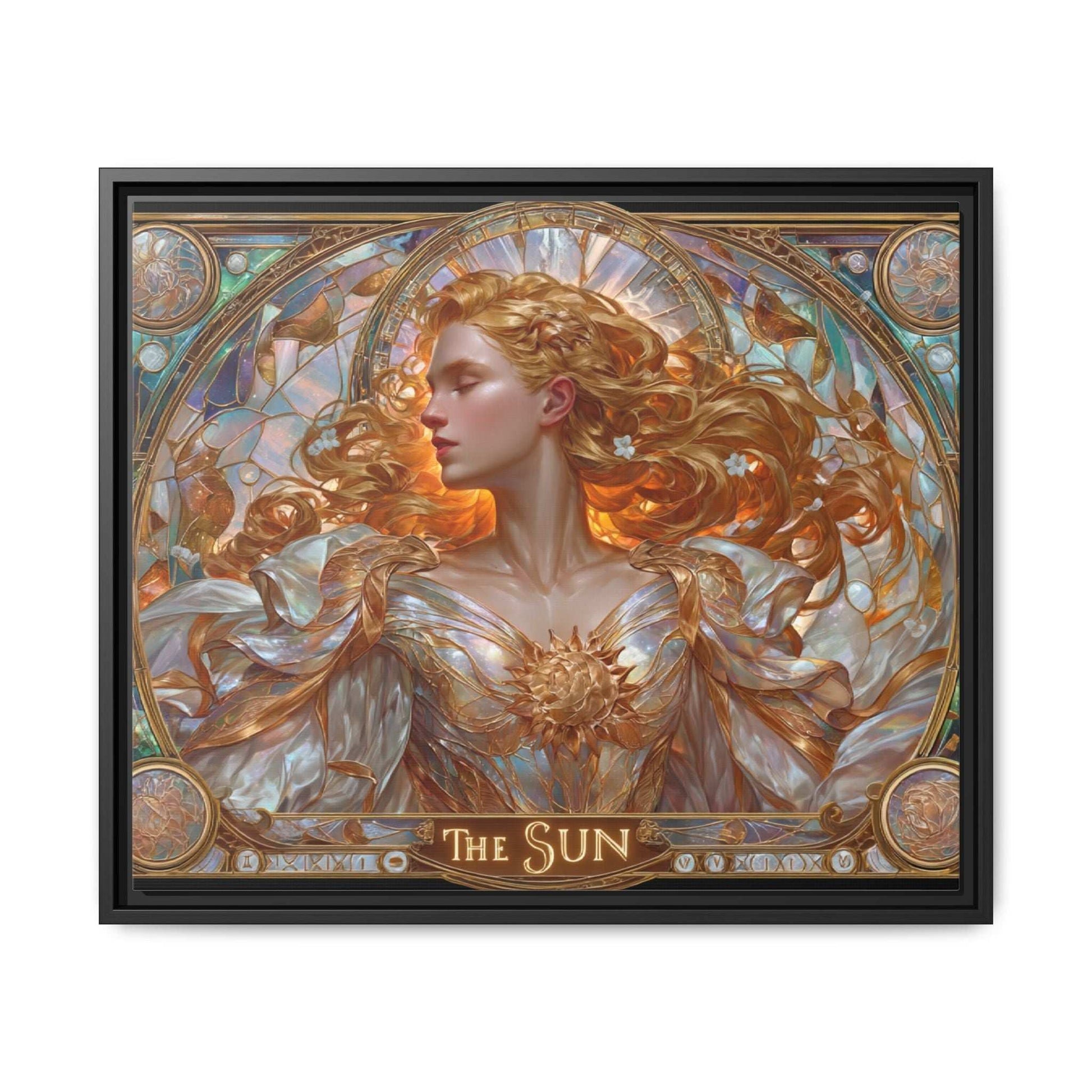 The Sun Woman Framed Canvas Wall Art
