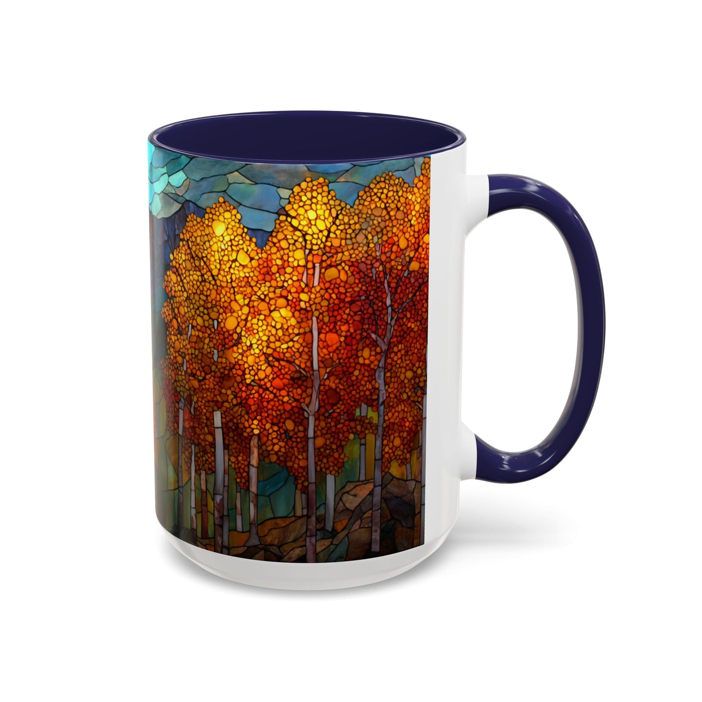Autumn Mountain Stained Glass Effect Coffee Mug