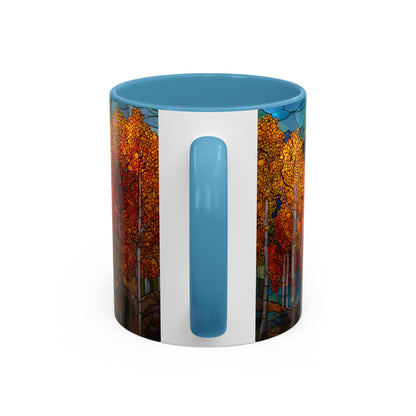 Autumn Mountain Stained Glass Effect Coffee Mug