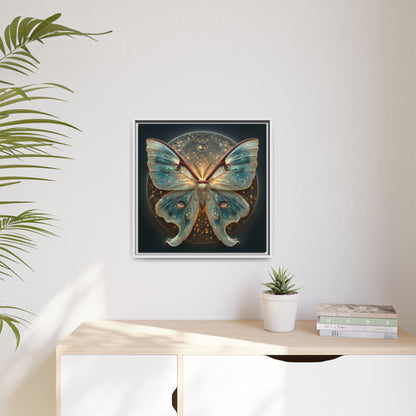 Luna Moth Square Framed Canvas Wall Art