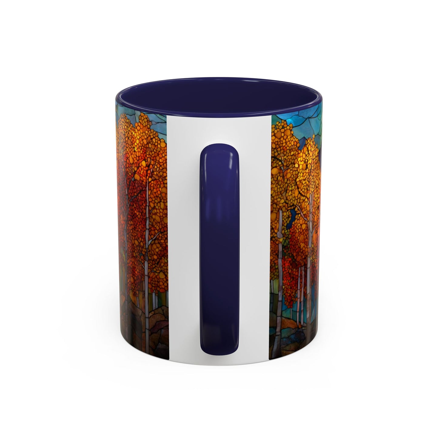 Autumn Mountain Stained Glass Effect Coffee Mug