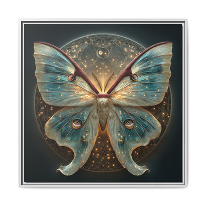 Luna Moth Square Framed Canvas Wall Art