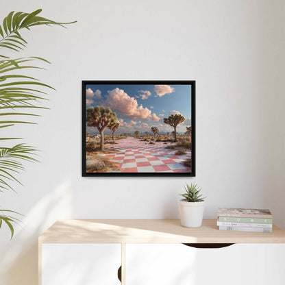 Checkered Desert Framed Canvas Wall Art