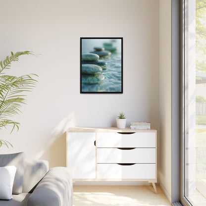 Stone Framed Canvas Wall Art- Zen Wall Decor