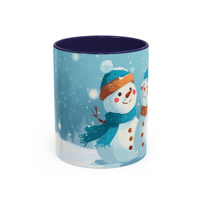 Winter Snowman Accent Coffee Ceramic Mug