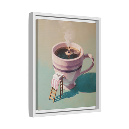 Funny Coffee Lover Framed Canvas Wall Art