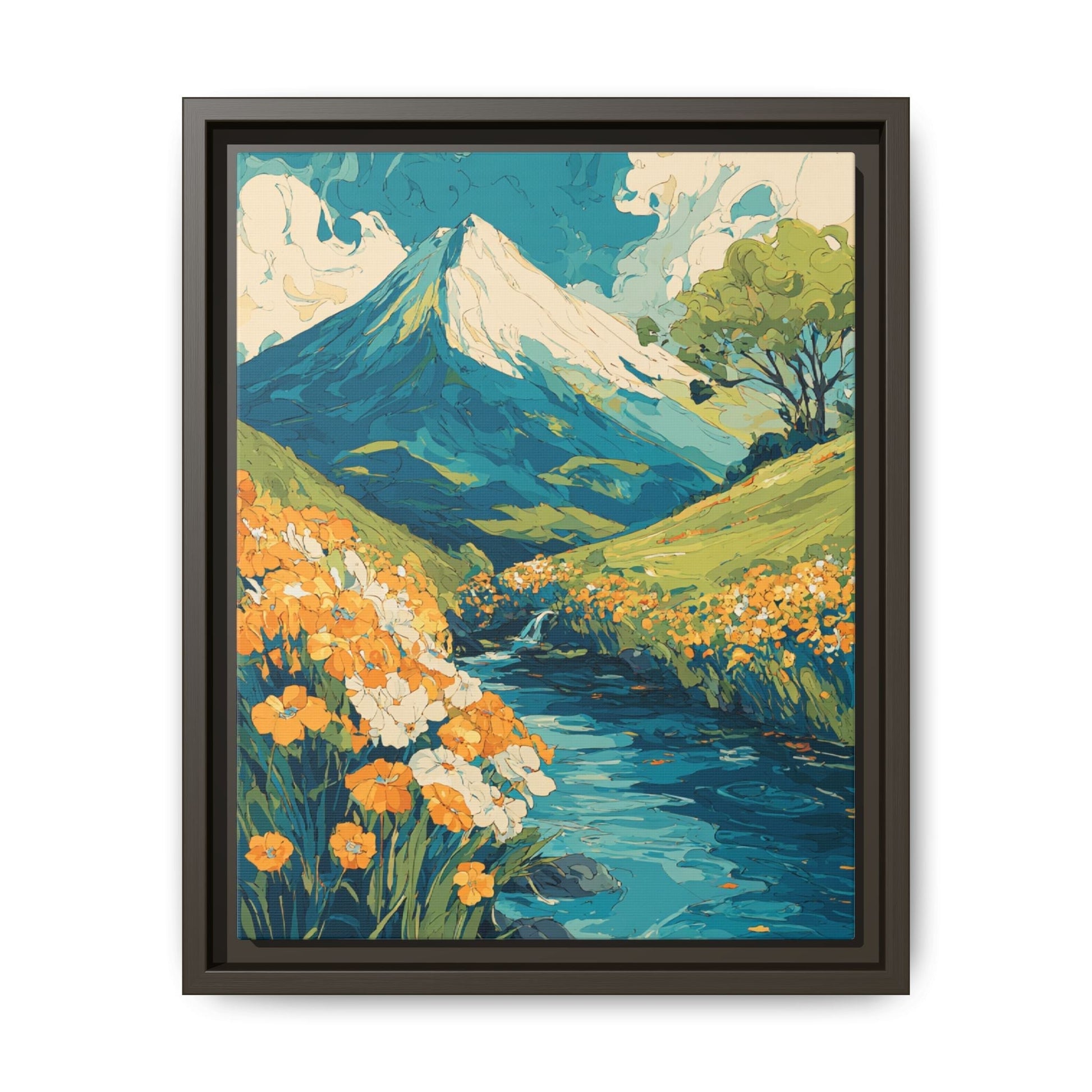 Mt Fuji Painted Style Canvas Wall Art