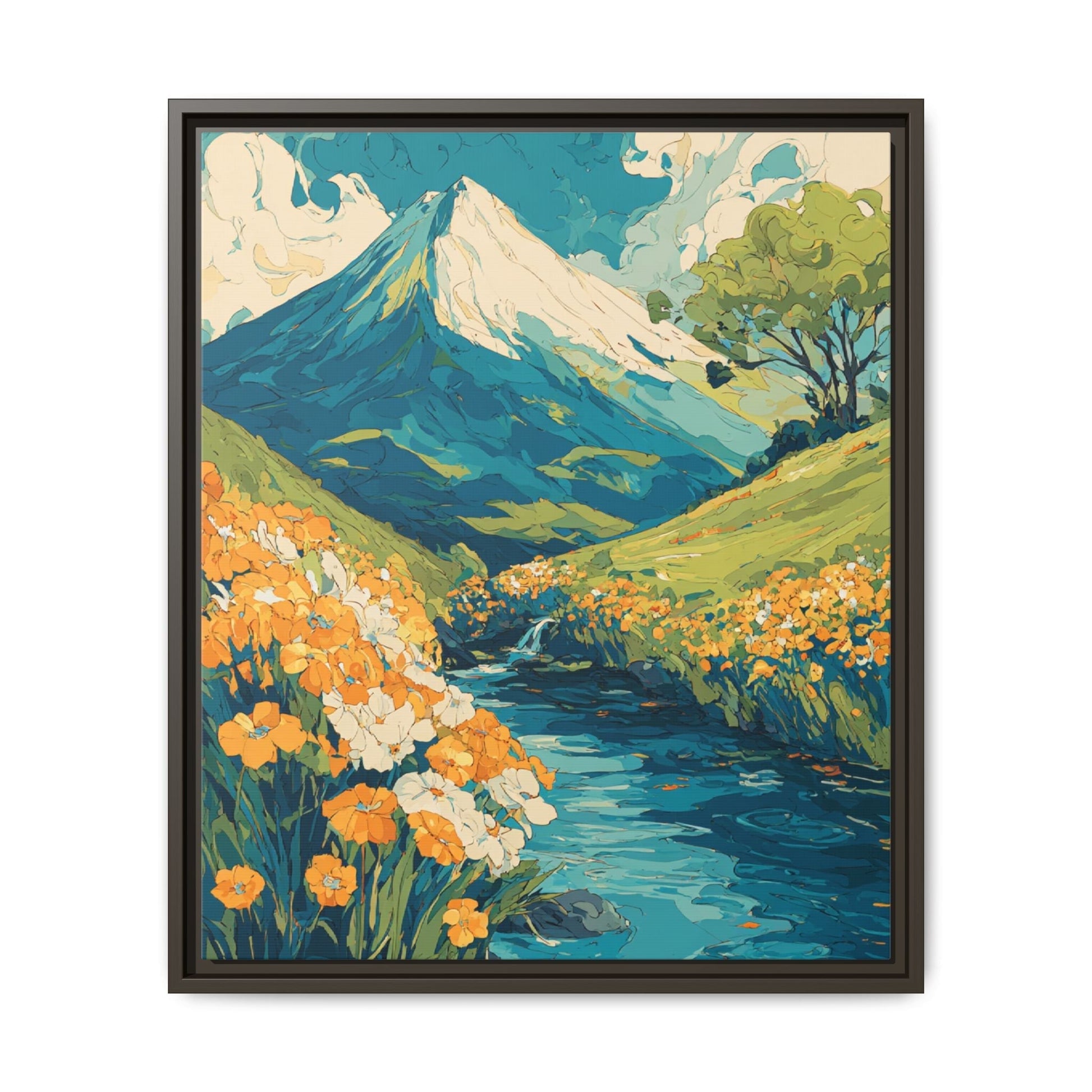 Mt Fuji Painted Style Canvas Wall Art