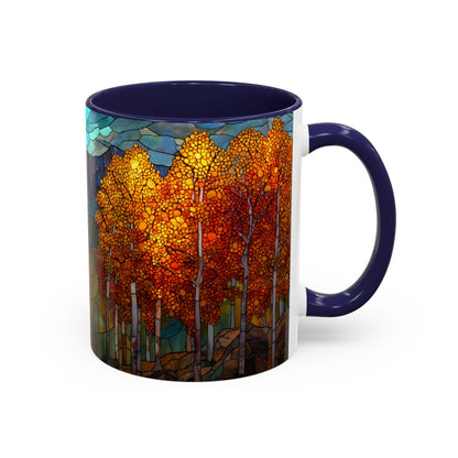 Autumn Mountain Stained Glass Effect Coffee Mug
