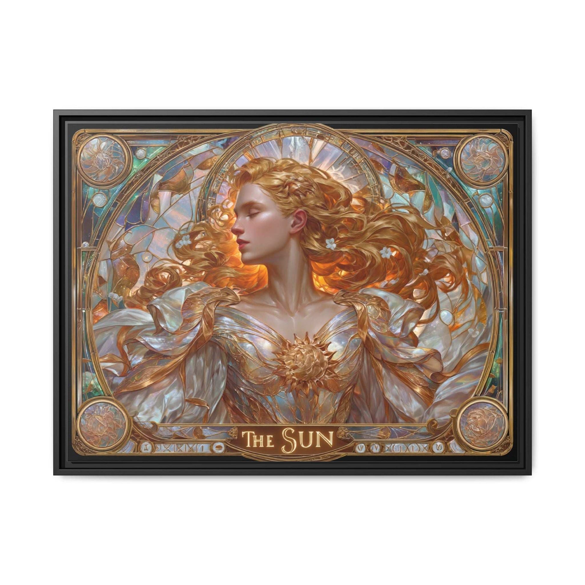 The Sun Woman Framed Canvas Wall Art