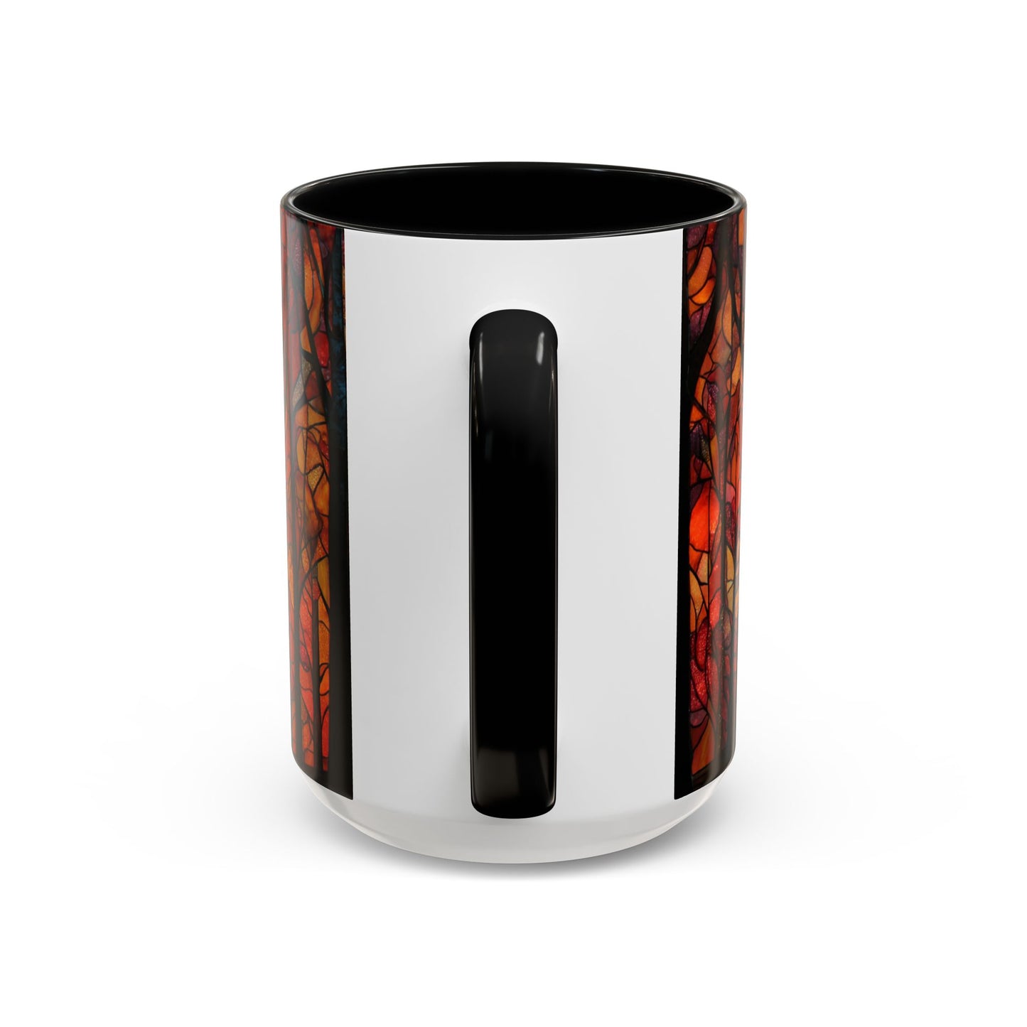 Autumn and Black Cat Stained Glass Effect Mug