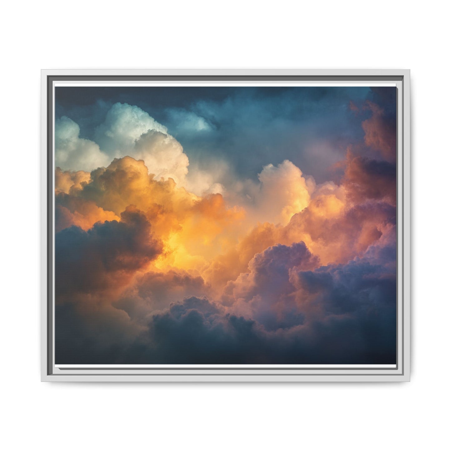 Calming Sky Cloud Framed Canvas Wall Art