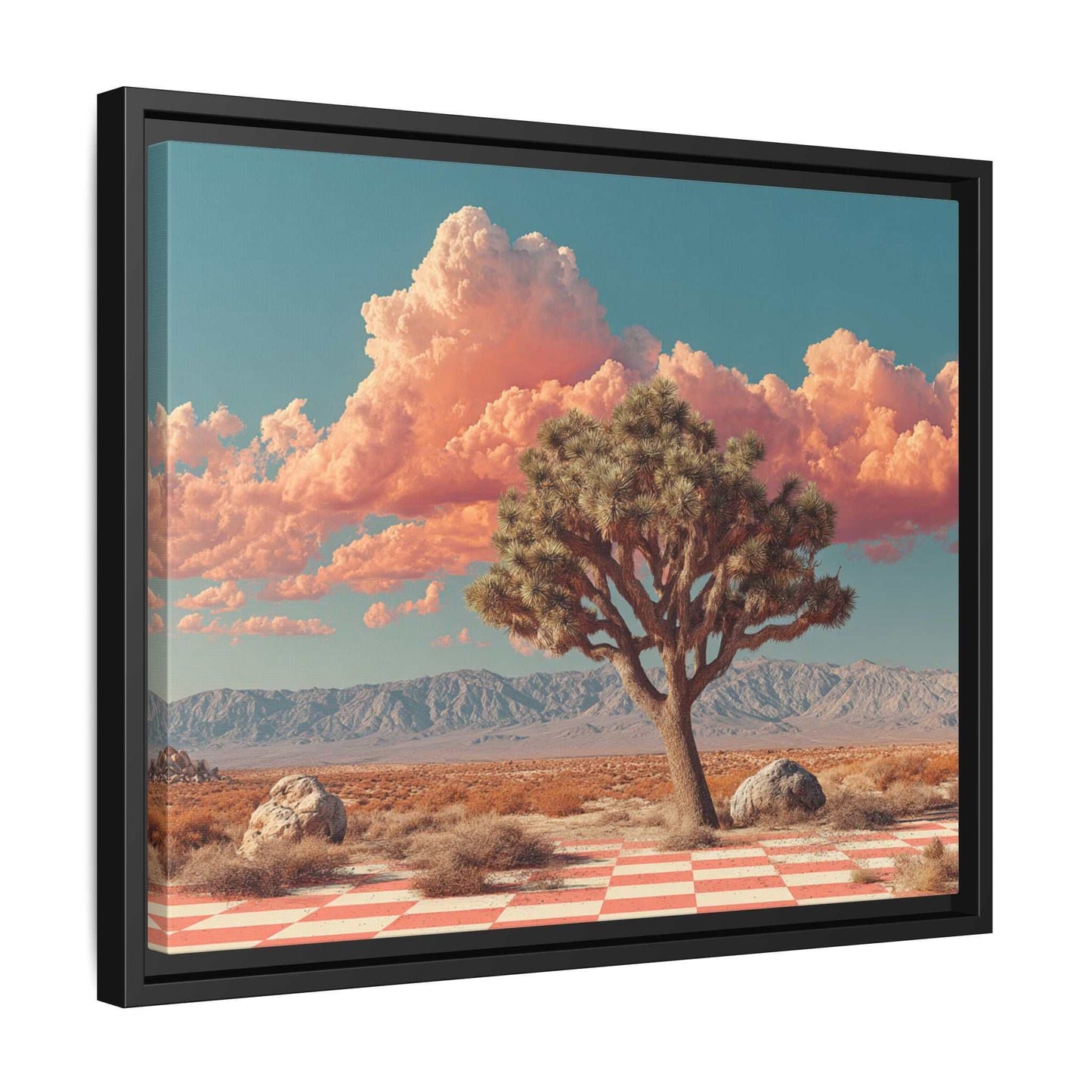 Pink Desert Framed Canvas Wall Art