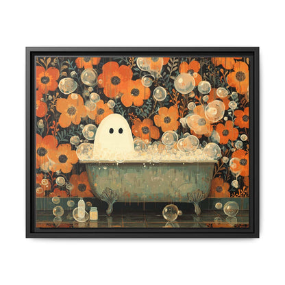 Ghost on Tub Framed Canvas Wall Art