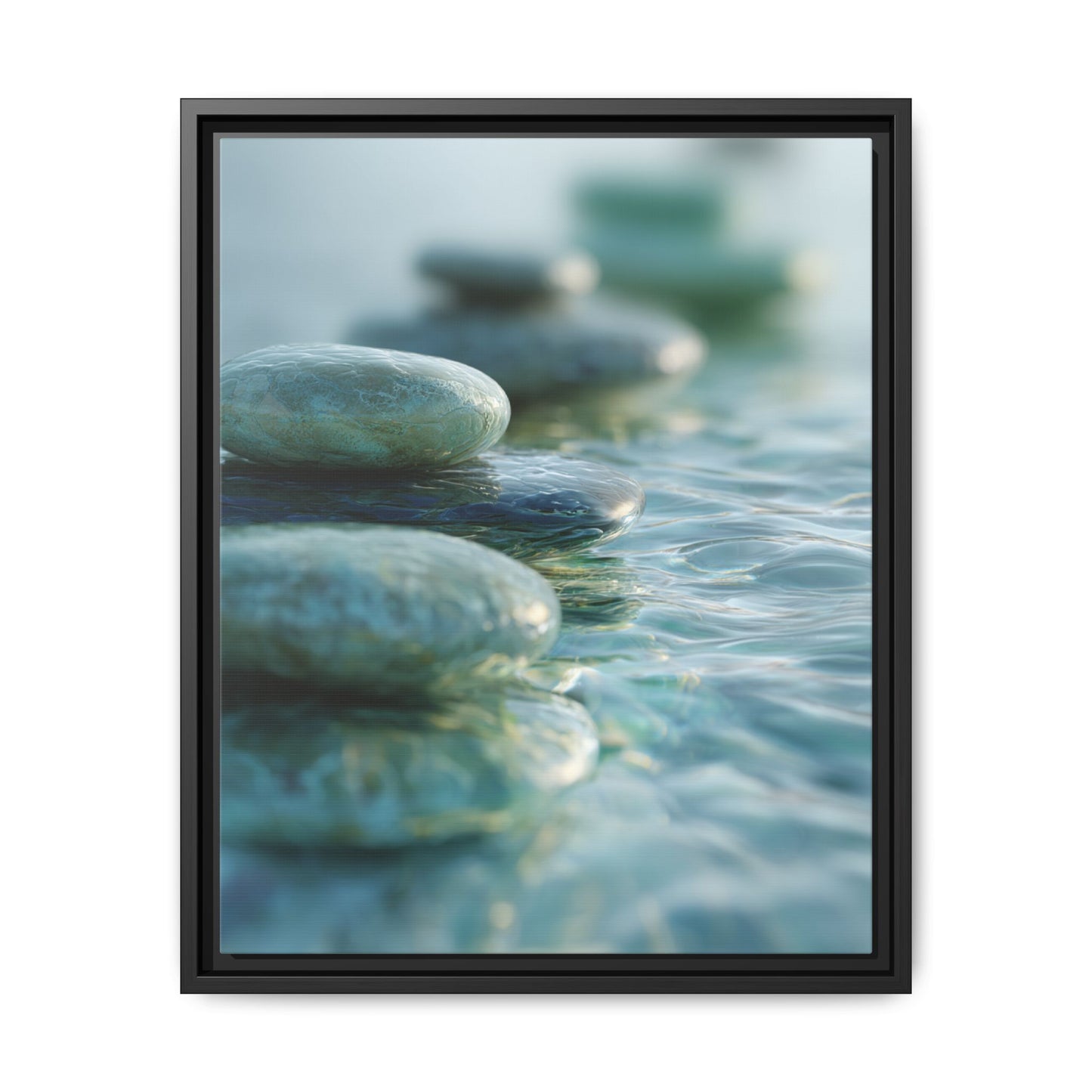 Stone Framed Canvas Wall Art- Zen Wall Decor