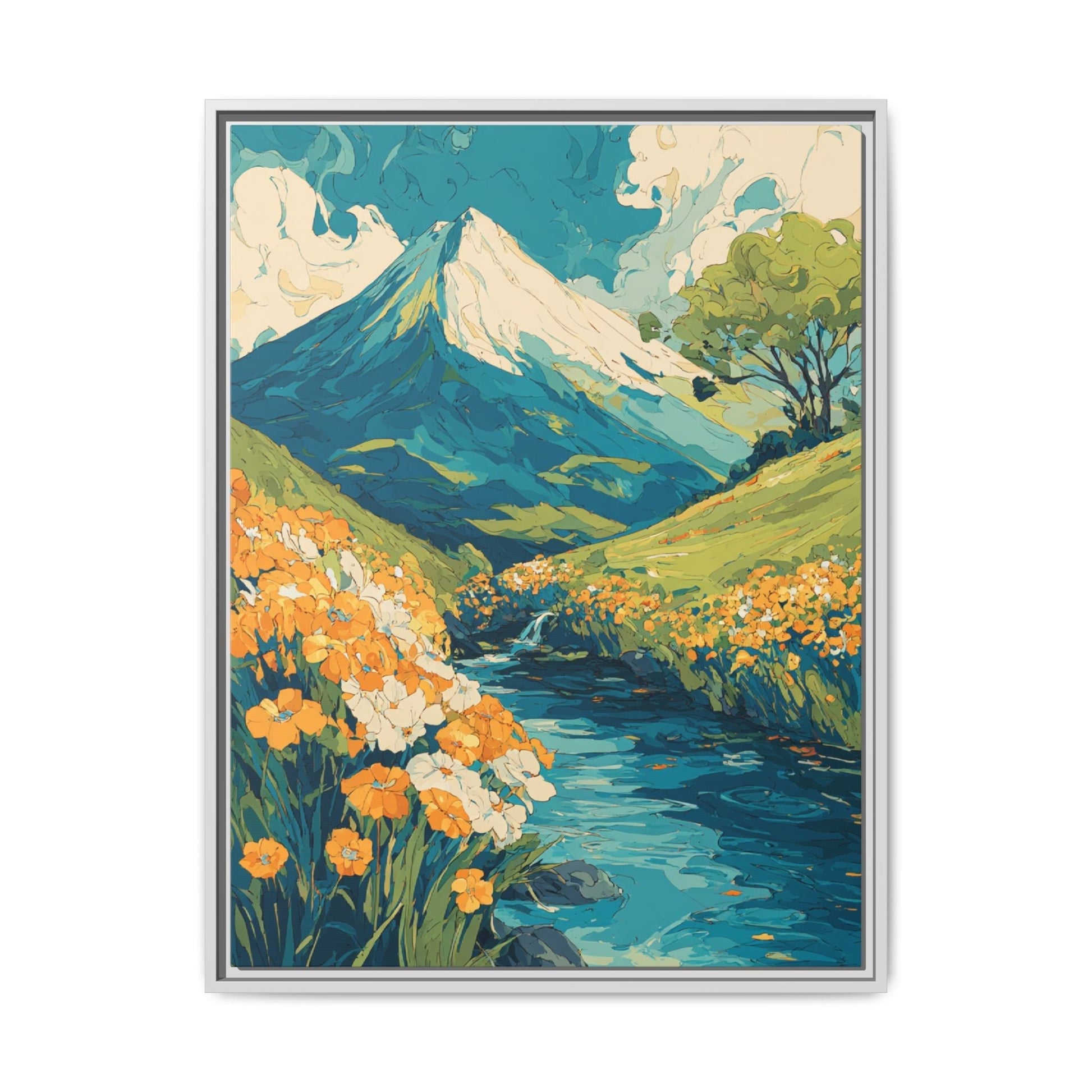 Mt Fuji Painted Style Canvas Wall Art