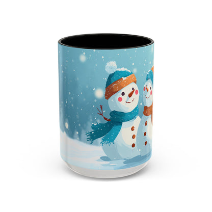 Winter Snowman Accent Coffee Ceramic Mug