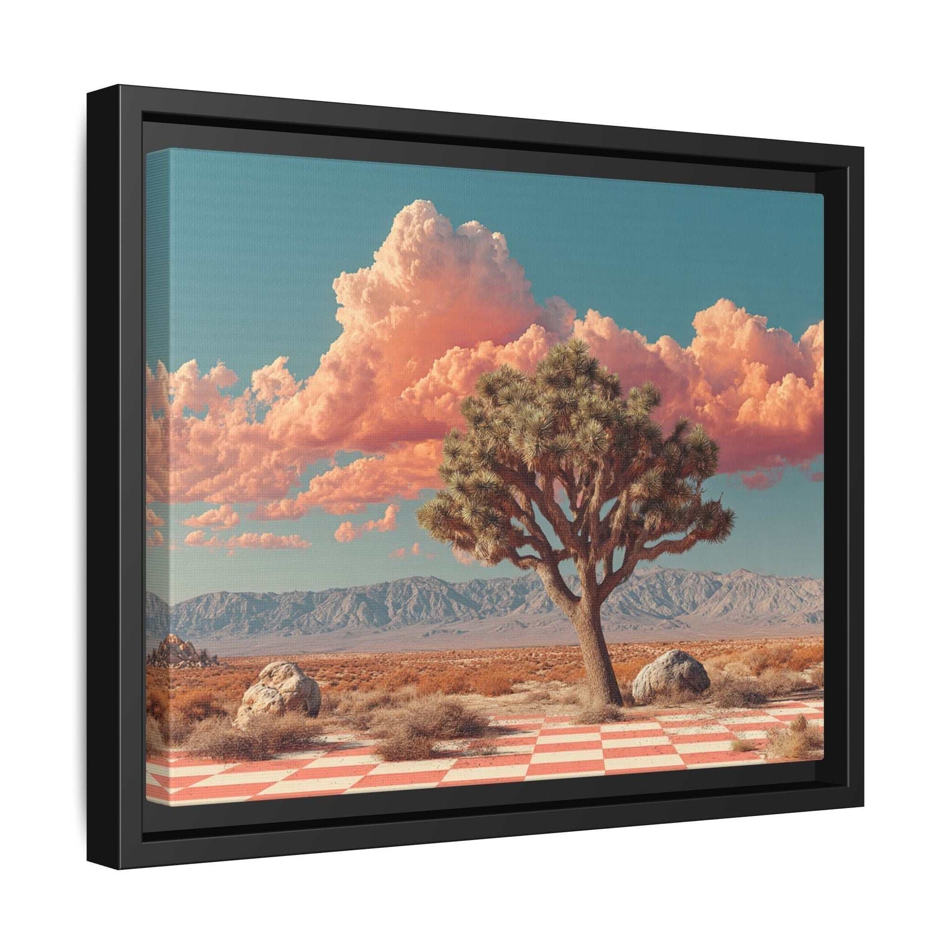 Pink Desert Framed Canvas Wall Art