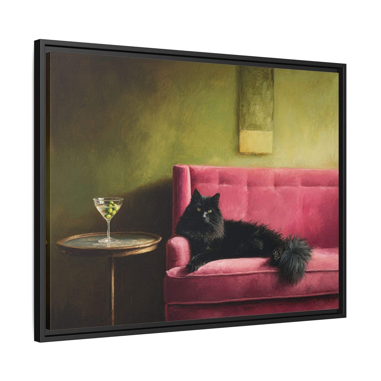 Funny Black Cat on Sofa