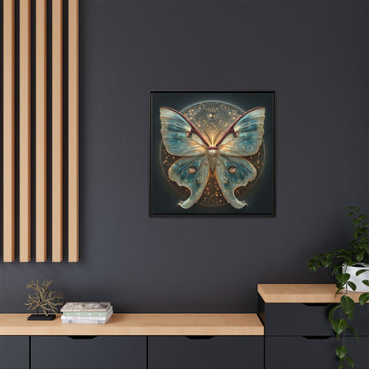 Luna Moth Square Framed Canvas Wall Art