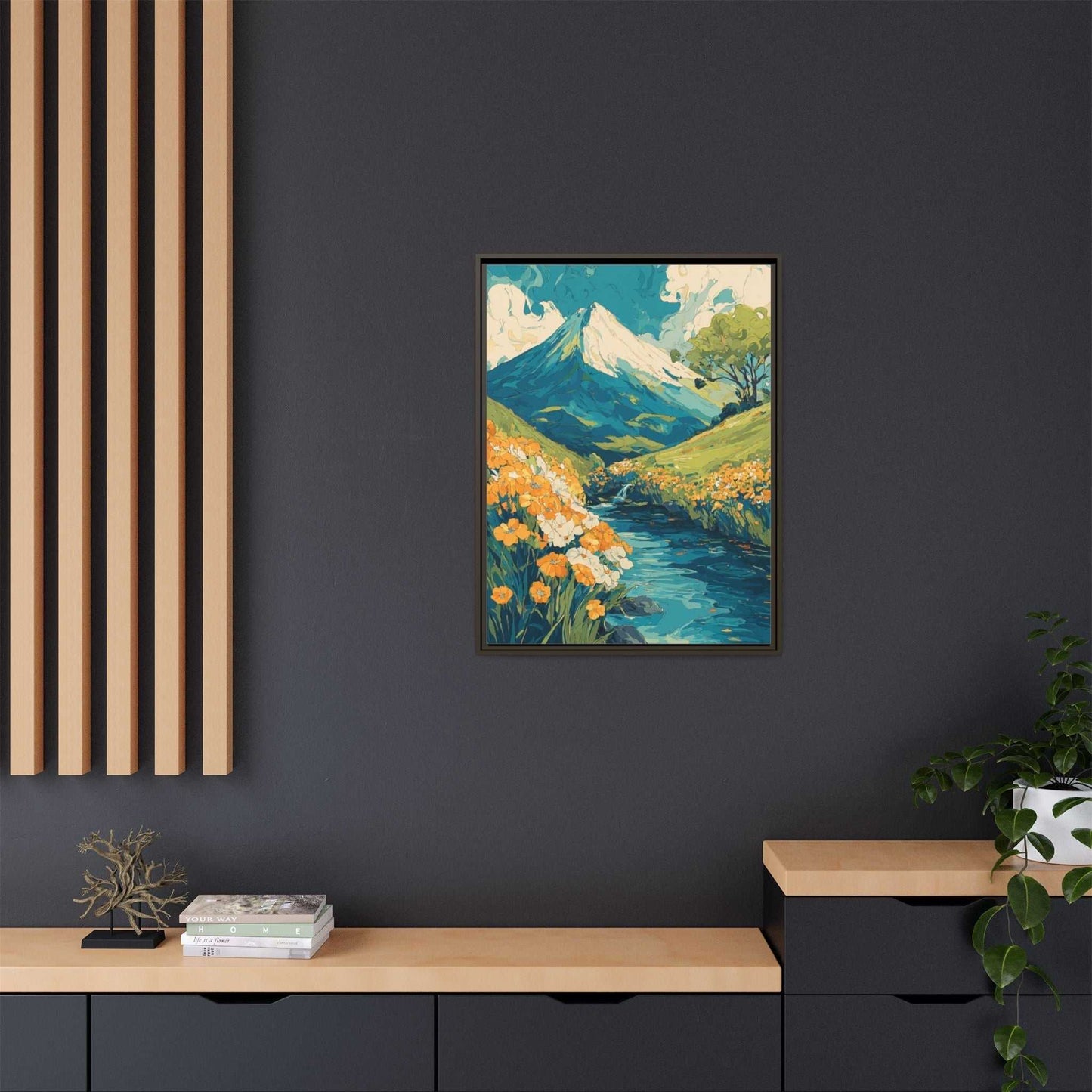 Mt Fuji Painted Style Canvas Wall Art