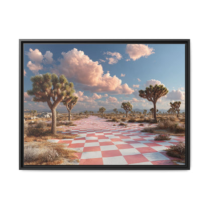 Checkered Desert Framed Canvas Wall Art