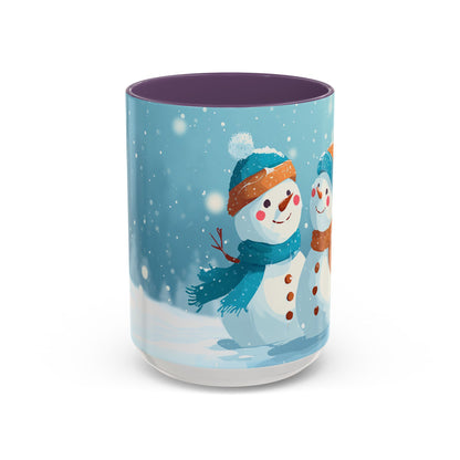 Winter Snowman Accent Coffee Ceramic Mug