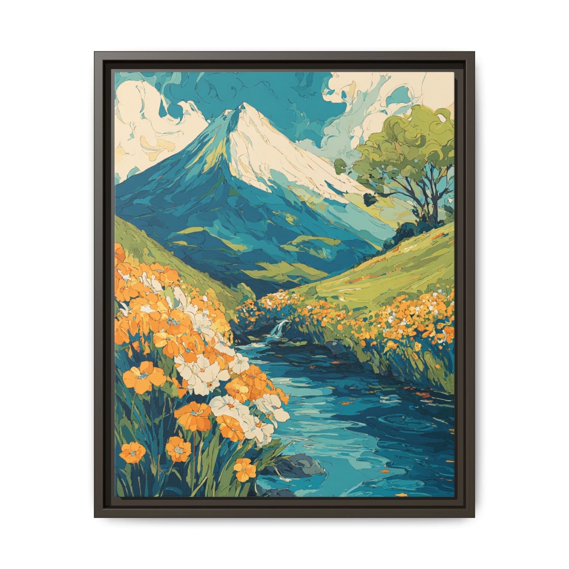 Mt Fuji Painted Style Canvas Wall Art