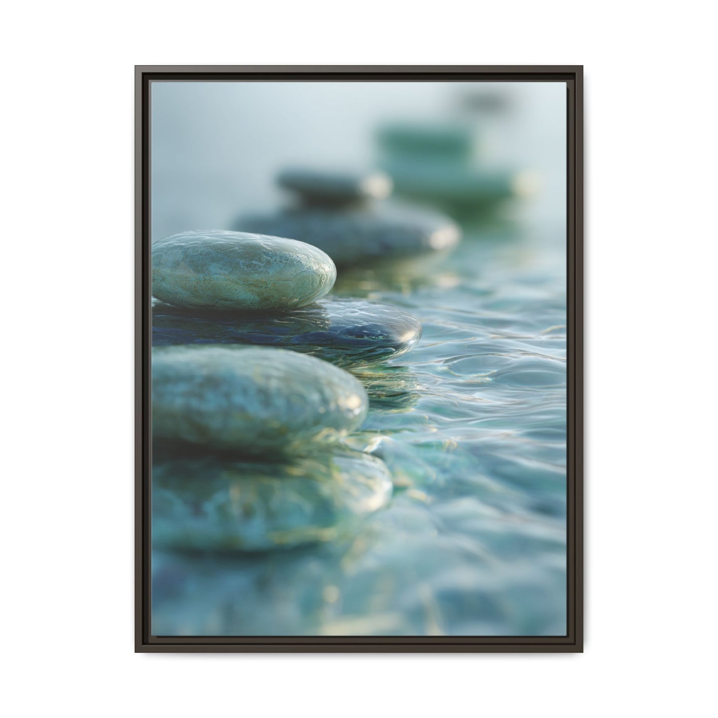 Stone Framed Canvas Wall Art- Zen Wall Decor