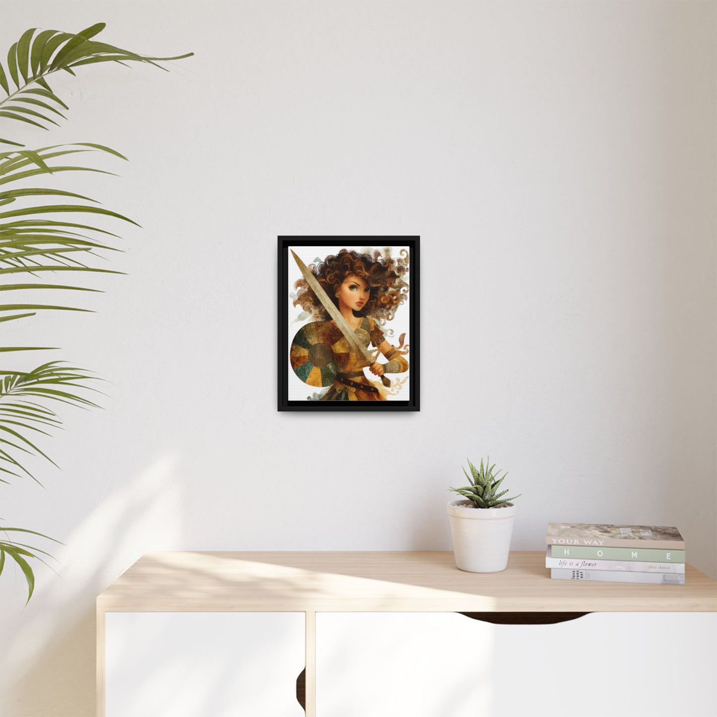 Warrior Woman Framed Canvas Wall Art