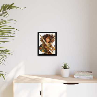 Warrior Woman Framed Canvas Wall Art