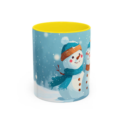 Winter Snowman Accent Coffee Ceramic Mug