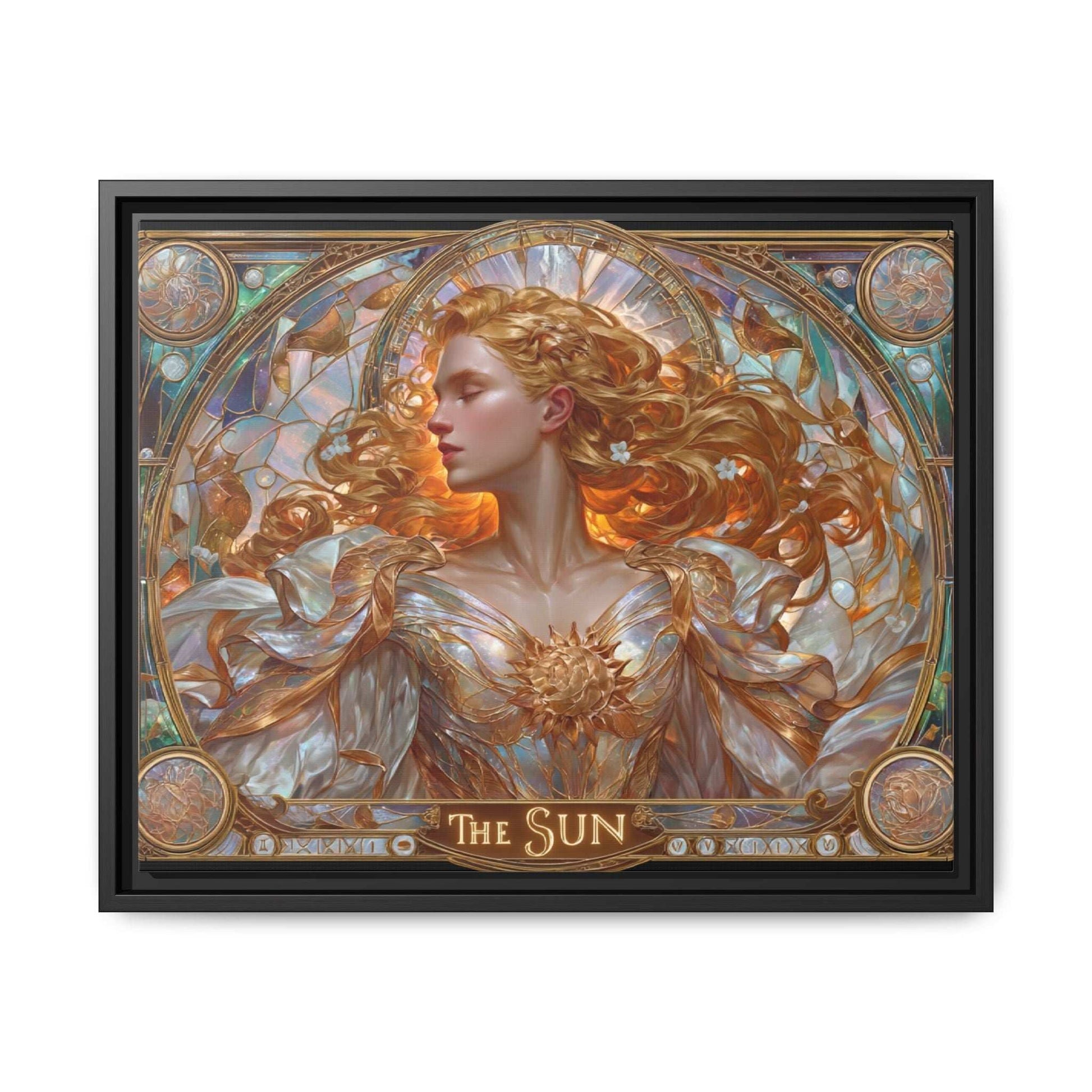 The Sun Woman Framed Canvas Wall Art