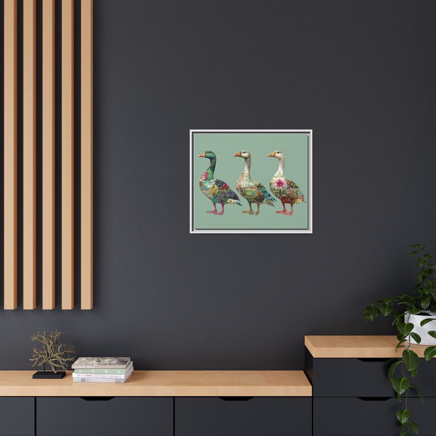 Dopamine Goose Framed Canvas Wall Art