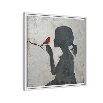 Child silhouette Square Framed Canvas Wall Art