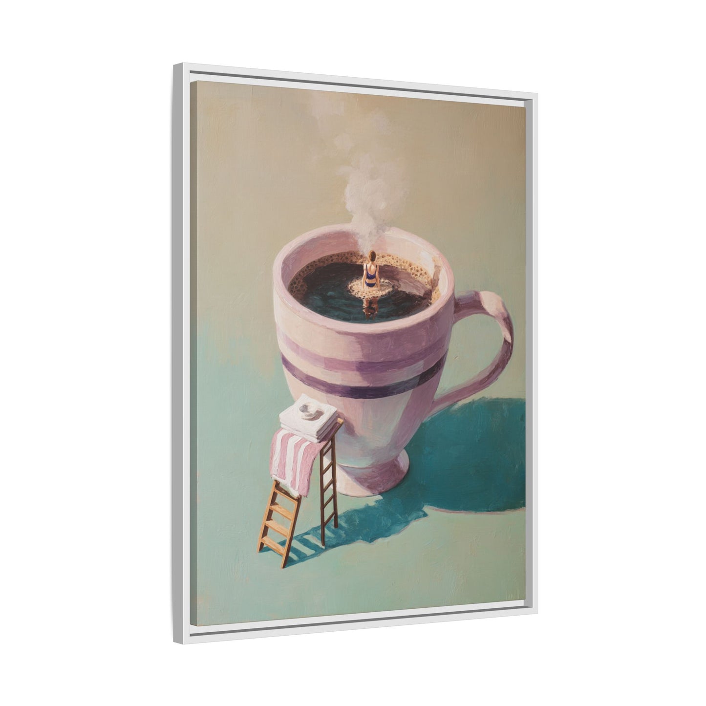 Funny Coffee Lover Framed Canvas Wall Art