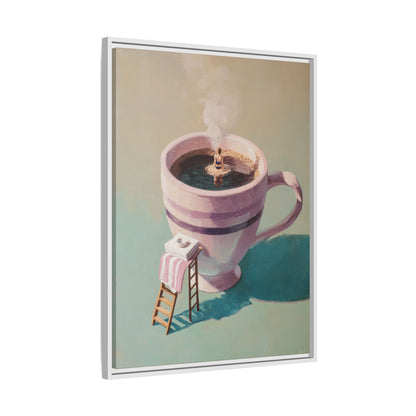 Funny Coffee Lover Framed Canvas Wall Art