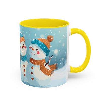 Winter Snowman Accent Coffee Ceramic Mug