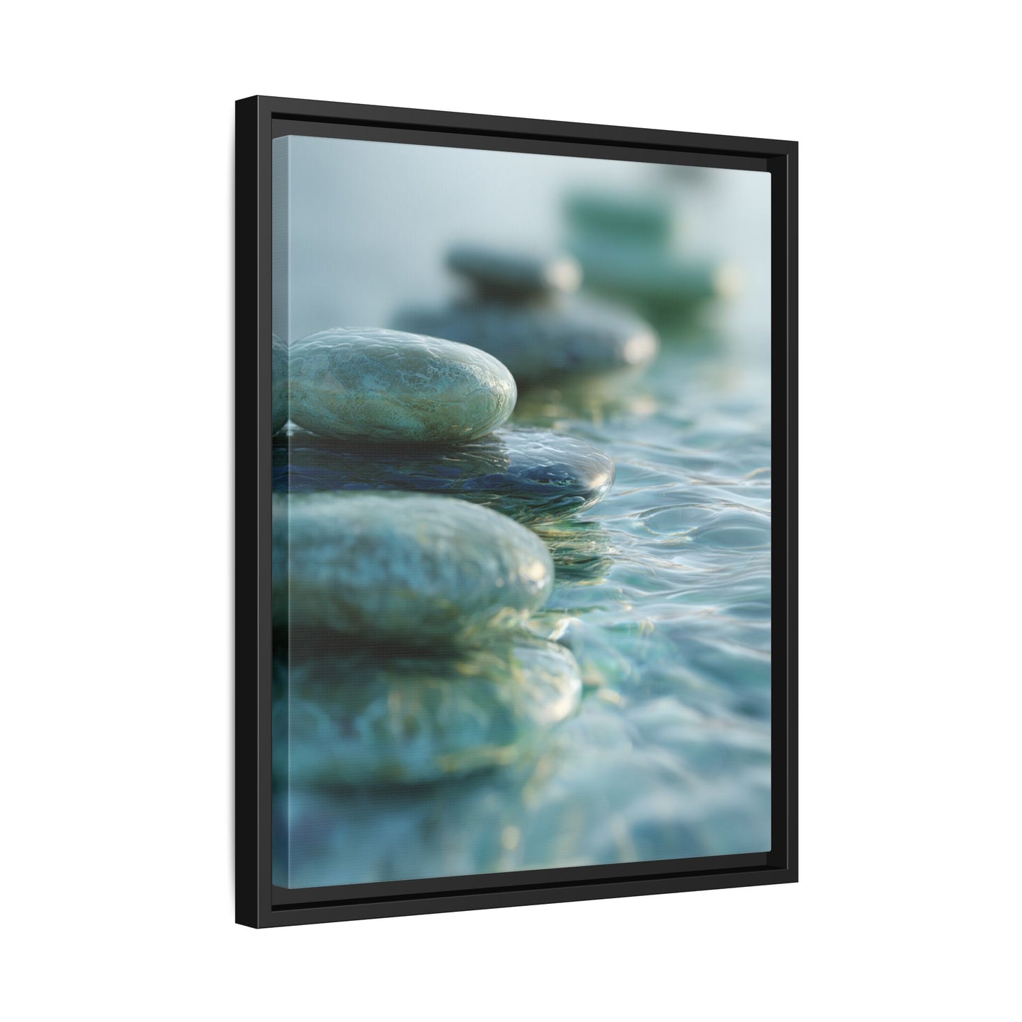 Stone Framed Canvas Wall Art- Zen Wall Decor